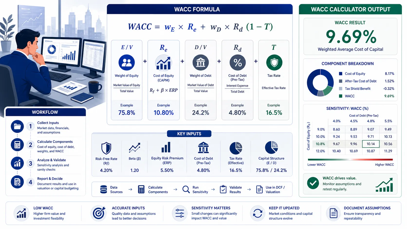 WACC Calculator: Weighted Average Cost of Capital Formula Step by Step